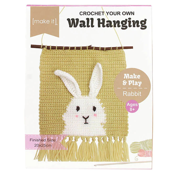 Make & Play 3D Wall Hangings Crochet Kit, Rabbit- 23x25cm