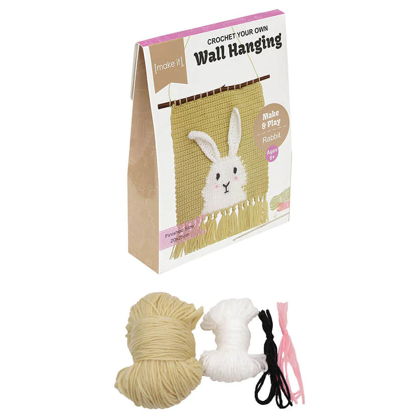 Make & Play 3D Wall Hangings Crochet Kit, Rabbit- 23x25cm