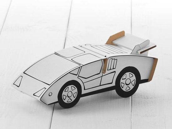 Calafant Laser Cut Activity Models With 6pk Colour Markers, Sports Car