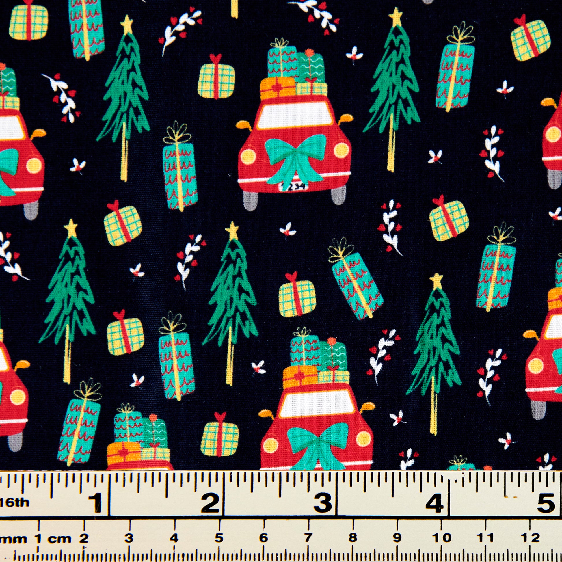 Reusable Fabric Wrap, Christmas Navy- 70x70cm