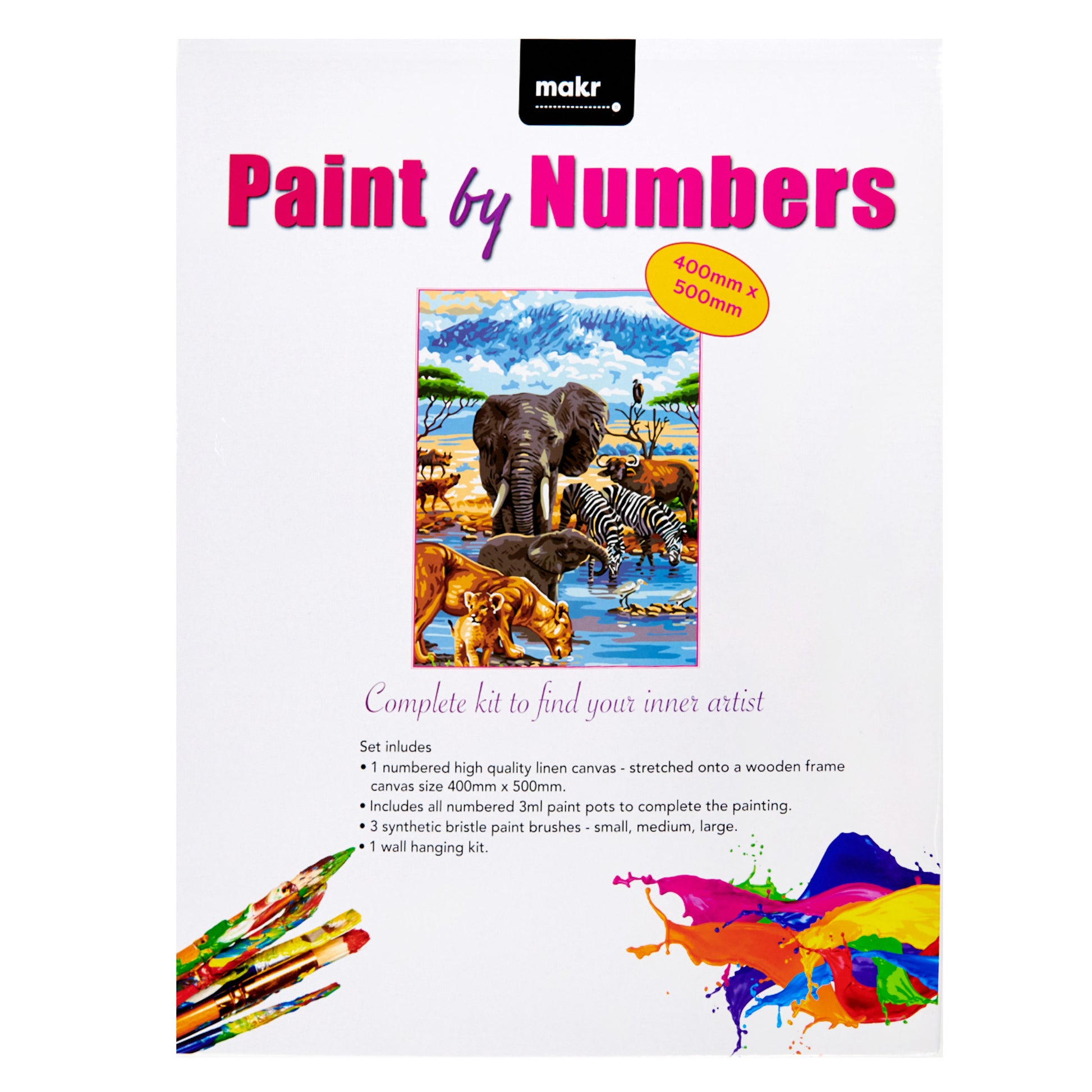 Makr Paint by Numbers Kit Series 3, The Waterhole- 40x50cm