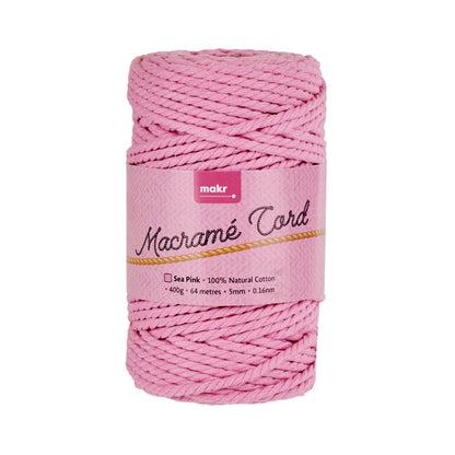 Makr Macrame Cord Roll, Sea Pink- 64m