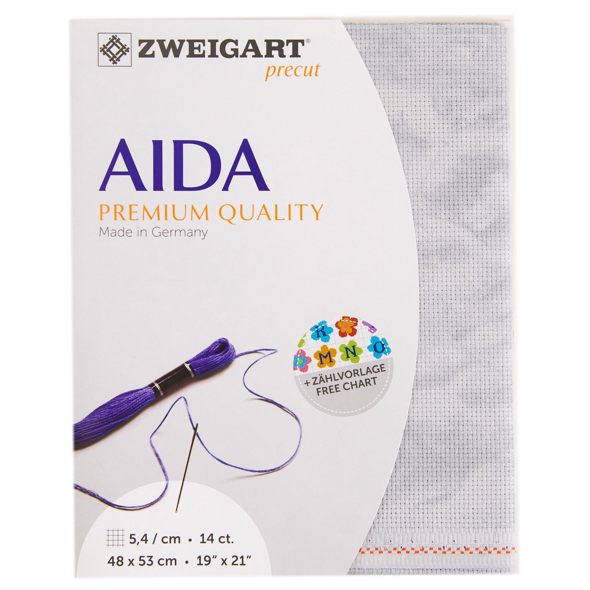 Zweigart Pre-Cut Aida Cloth, 14ct- 48x53cm