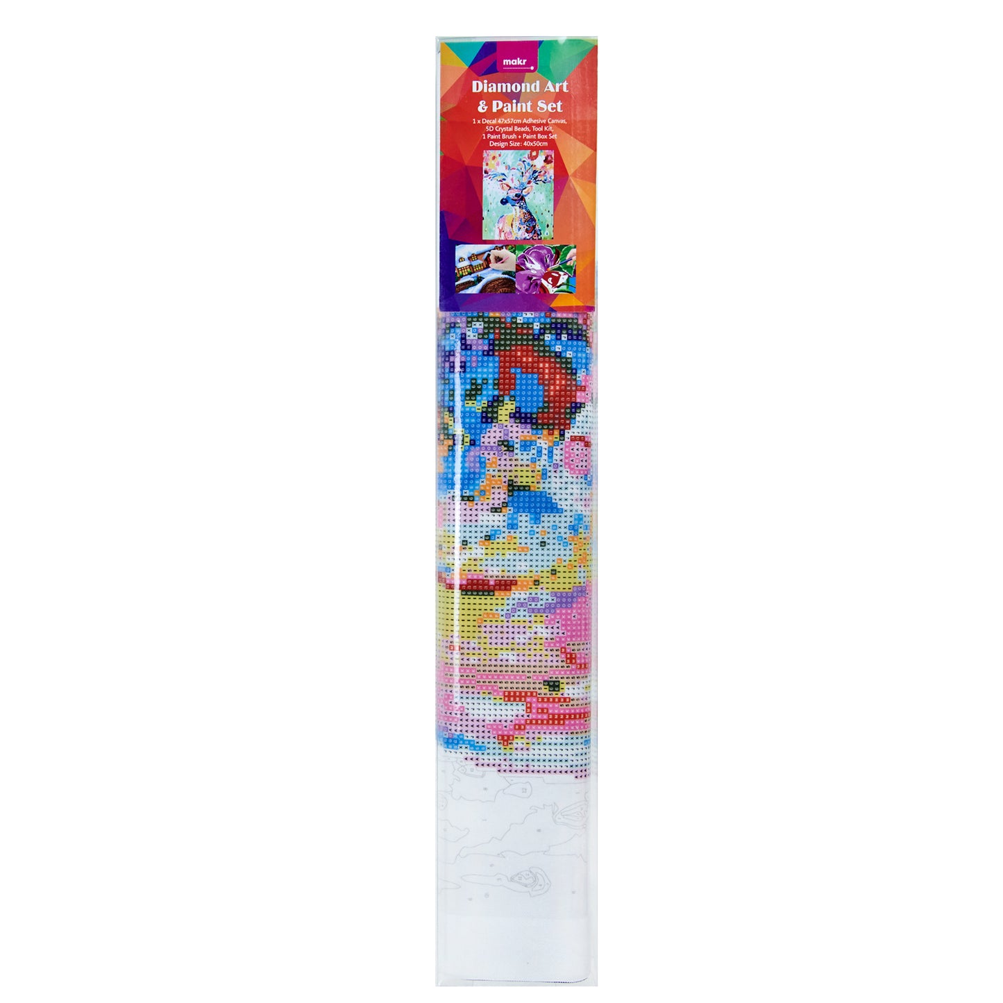 Makr Diamond Art & Paint Set, Reindeer Diamond- 47cmx57cm