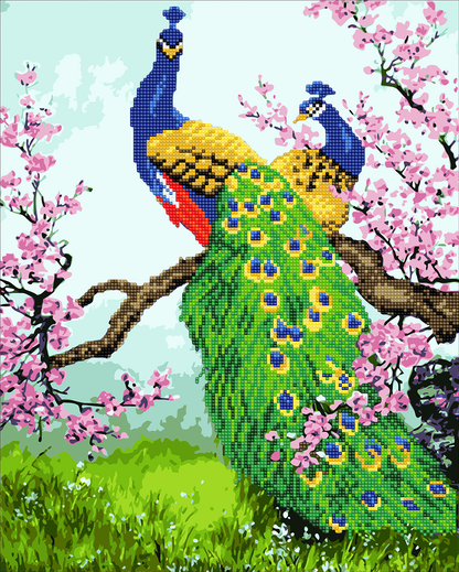 Makr Diamond Art & Paint Set, Peacocks- 47cmx57cm