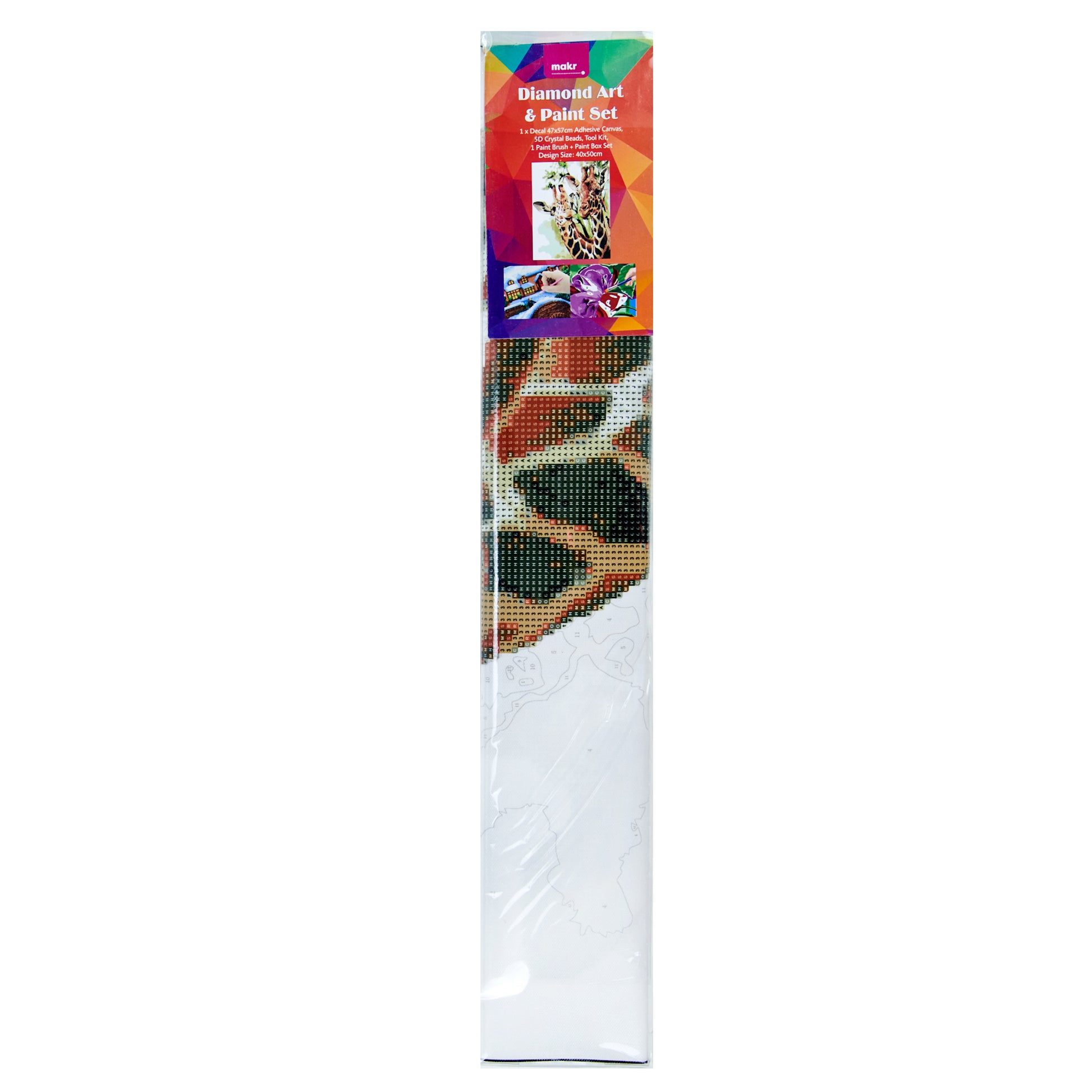 Makr Diamond Art & Paint Set, African Giraffes- 47cmx57cm