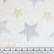 Printed Coral Fleece Fabric, White Stars- Width 155cm