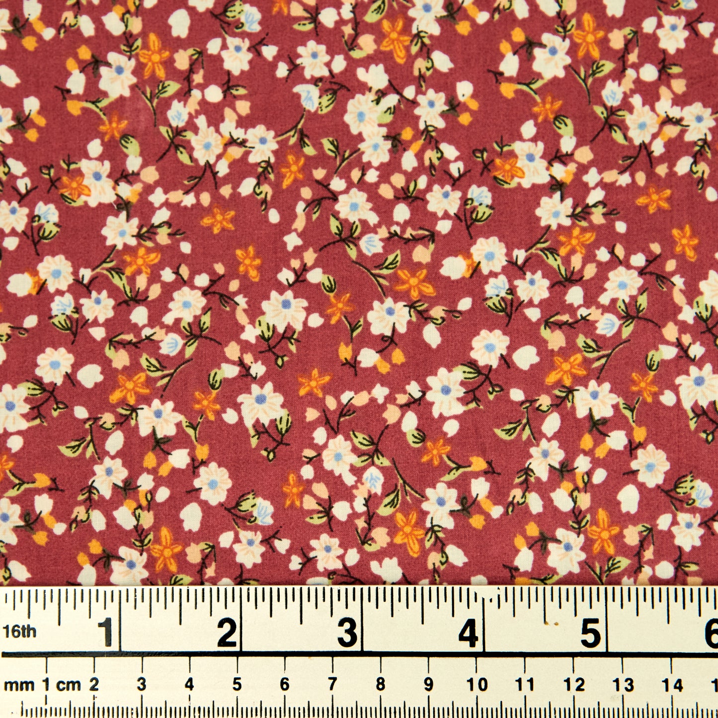 Printed Cotton Lawn Fabric, Pink Stems And Flowers- Width 140cm