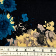 Printed Rayon/Linen Fabric, Blue Floral- Width 143cm