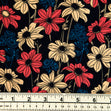 Printed Rayon Fabric, Coloured Flowers- Width 140cm