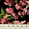 Printed Rayon Fabric, Pink Flowers -Width 140cm