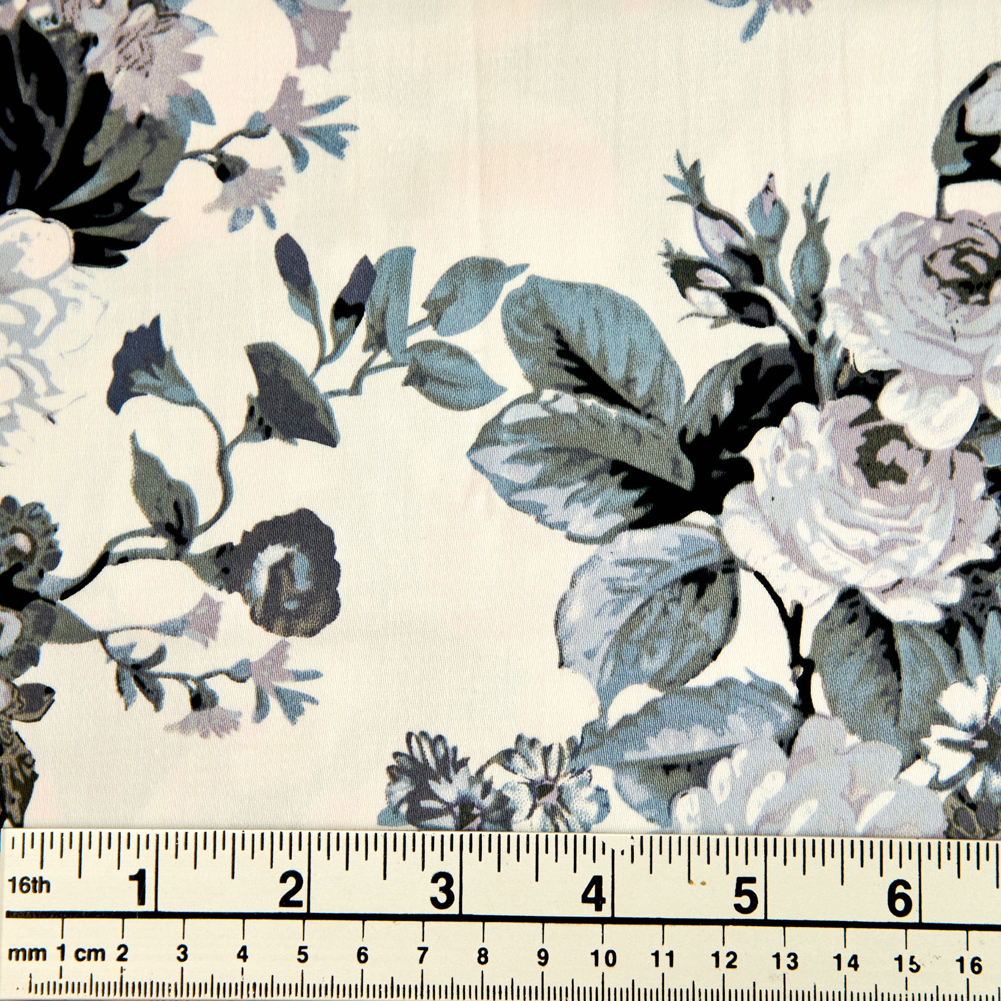 Printed Stretch Sateen Fabric, Monochrome- Width 145cm