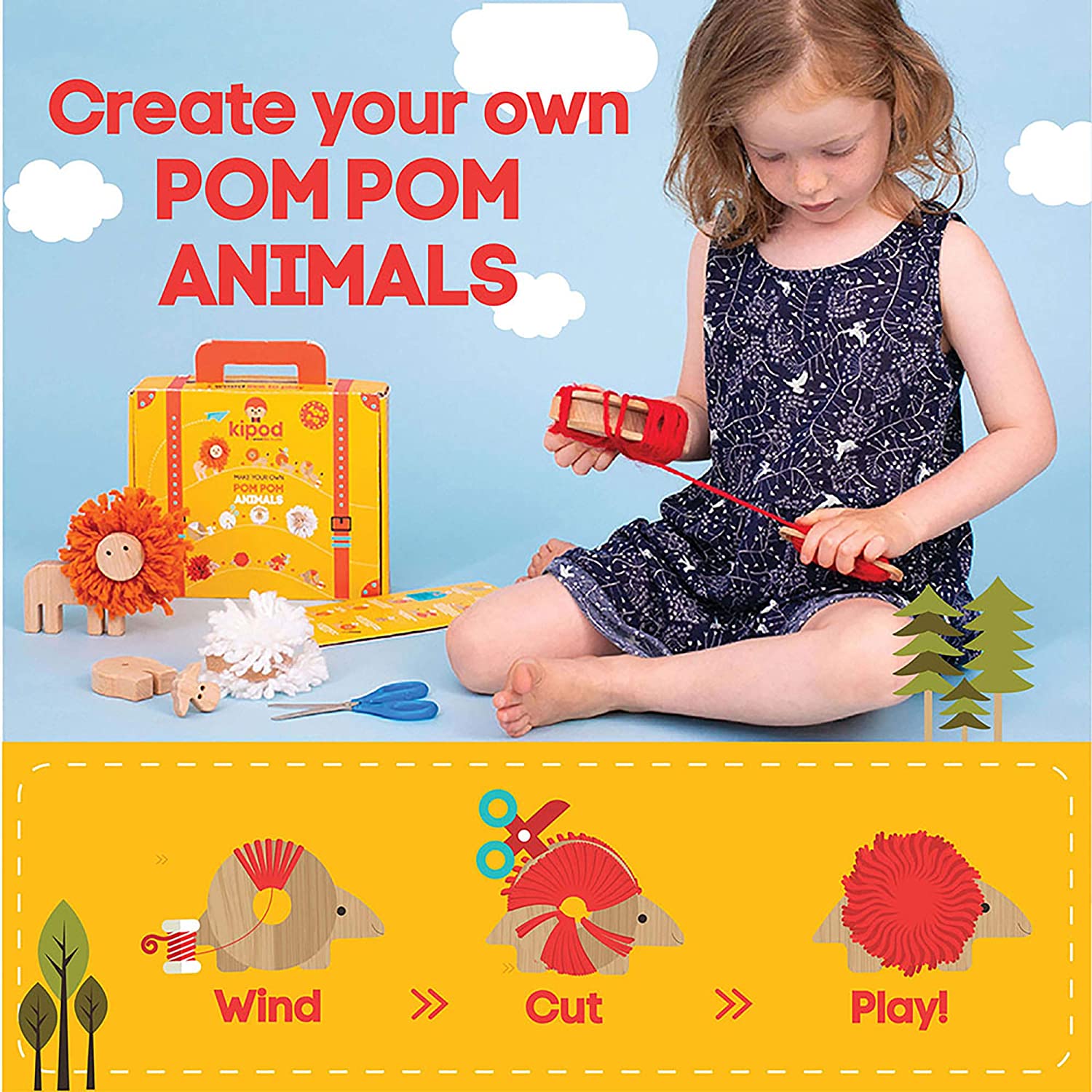 Kipod Pom Pom Lion Kit