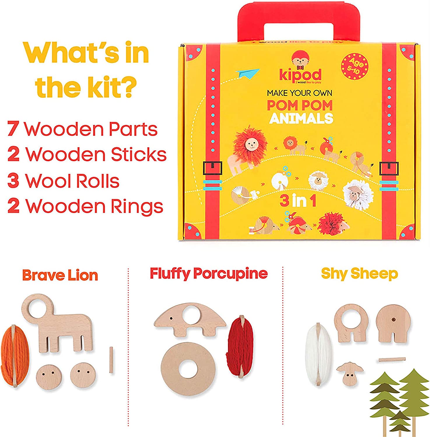 Kipod Pom Pom Lion Kit