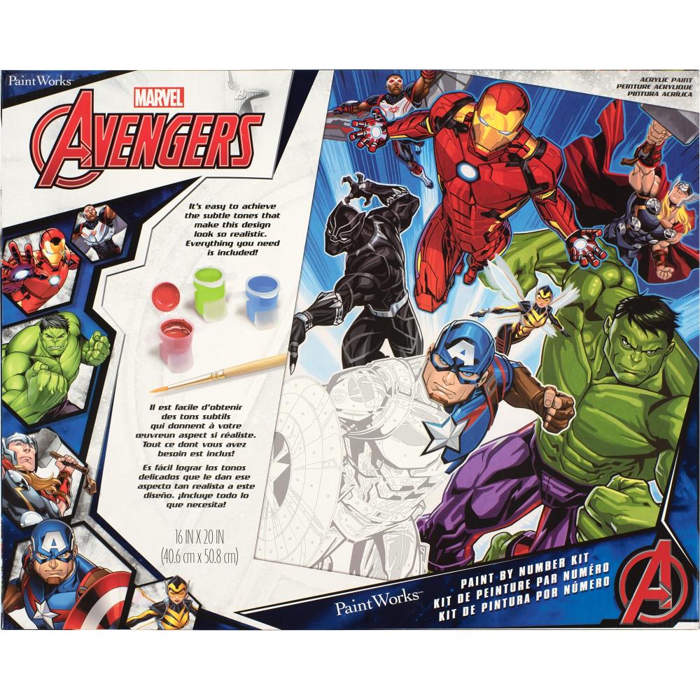 Paint Works Paint By Number Kit, Avengers- 16"X20"