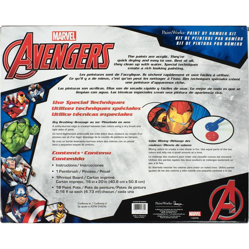 Paint Works Paint By Number Kit, Avengers- 16"X20"