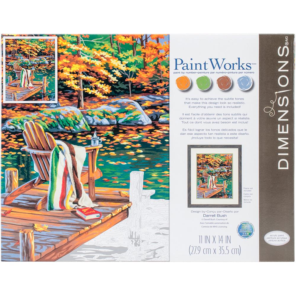 Paint Works Paint By Number Kit, Golden Pond- 14"x11"