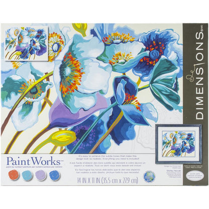 Paint Works Paint By Number Kit, Blue Poppies- 14"x11"