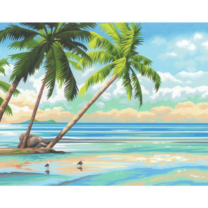 Paint Works Paint By Number Kit, Tropical View- 14"x11"