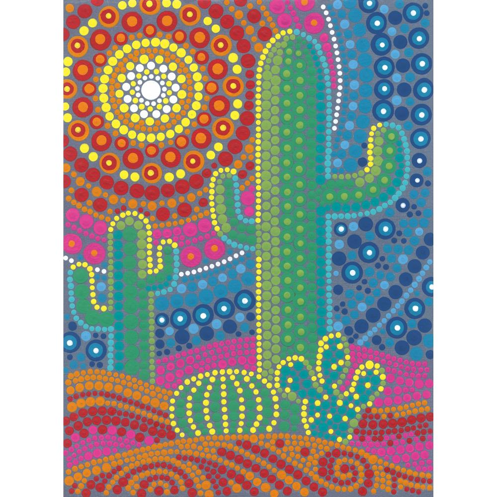 Paint Works Paint By Number Kit, Cactus Dots- 9"x12"