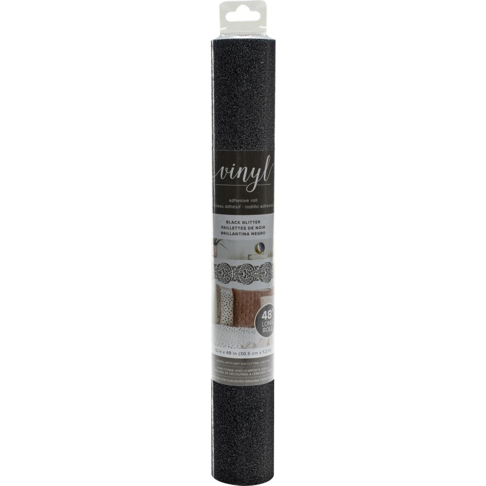 American Crafts Glitter Cutting Adhesive Vinyl, Black- 12" x 48"