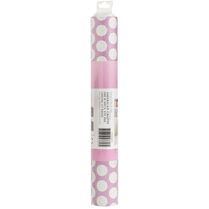 American Crafts Cutting Adhesive Vinyl, Pink Large Dots Glitter- 12" x 48"