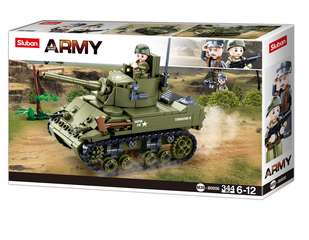 Sluban WW2, M5 Small Allied Tank- 344pc