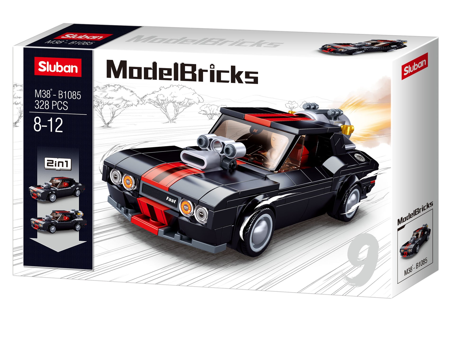 Sluban Model Bricks, Modified Car (2-in-1)- 328pc