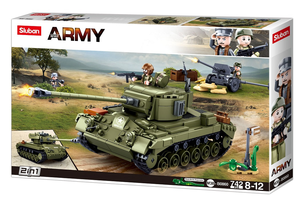 Sluban WW2, Pershing Medium Tank- 742pc