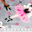 Printed Coral Fleece Fabric, Dancing Girl- Width 155cm