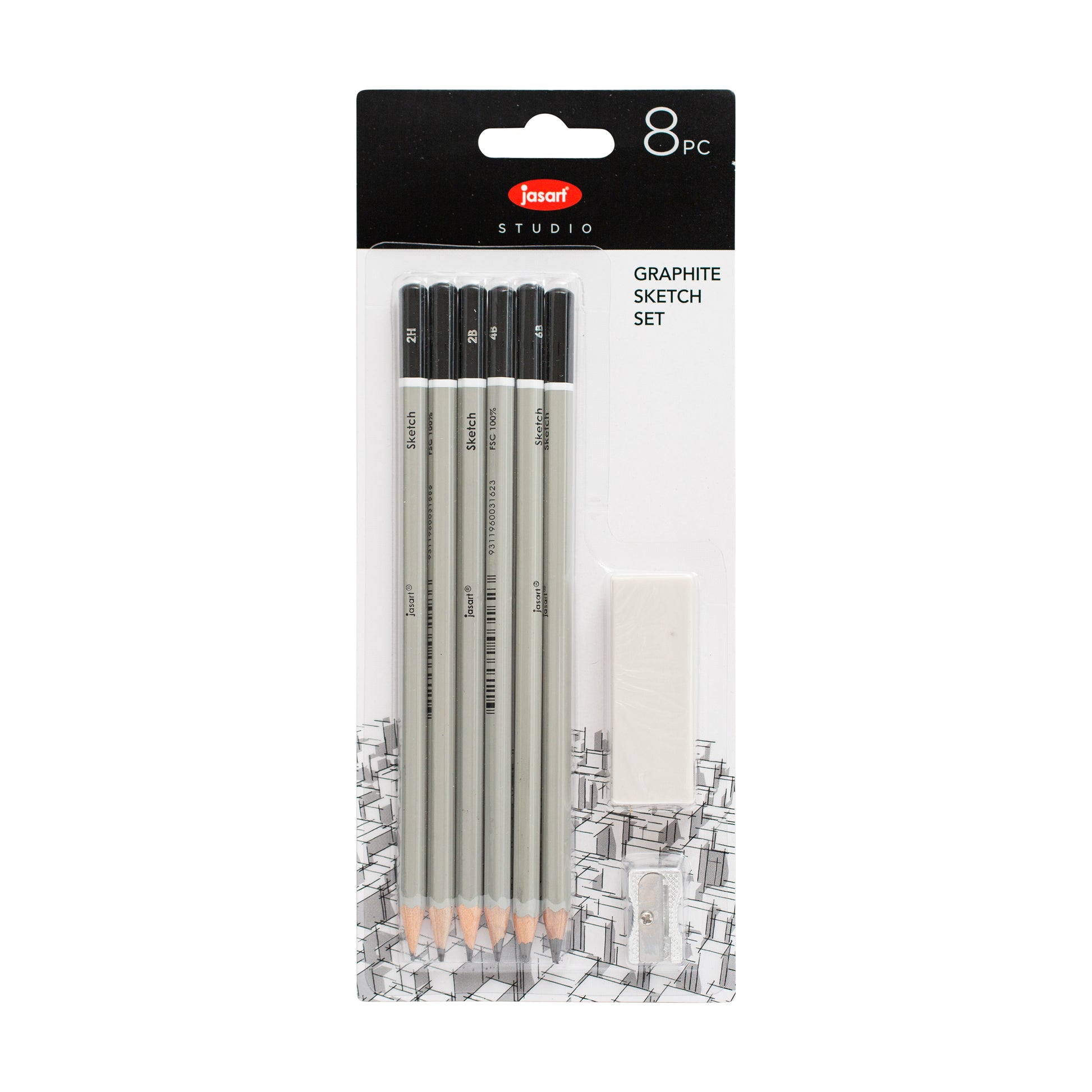 Jasart Studio Graphite Sketch Set 8 NEW