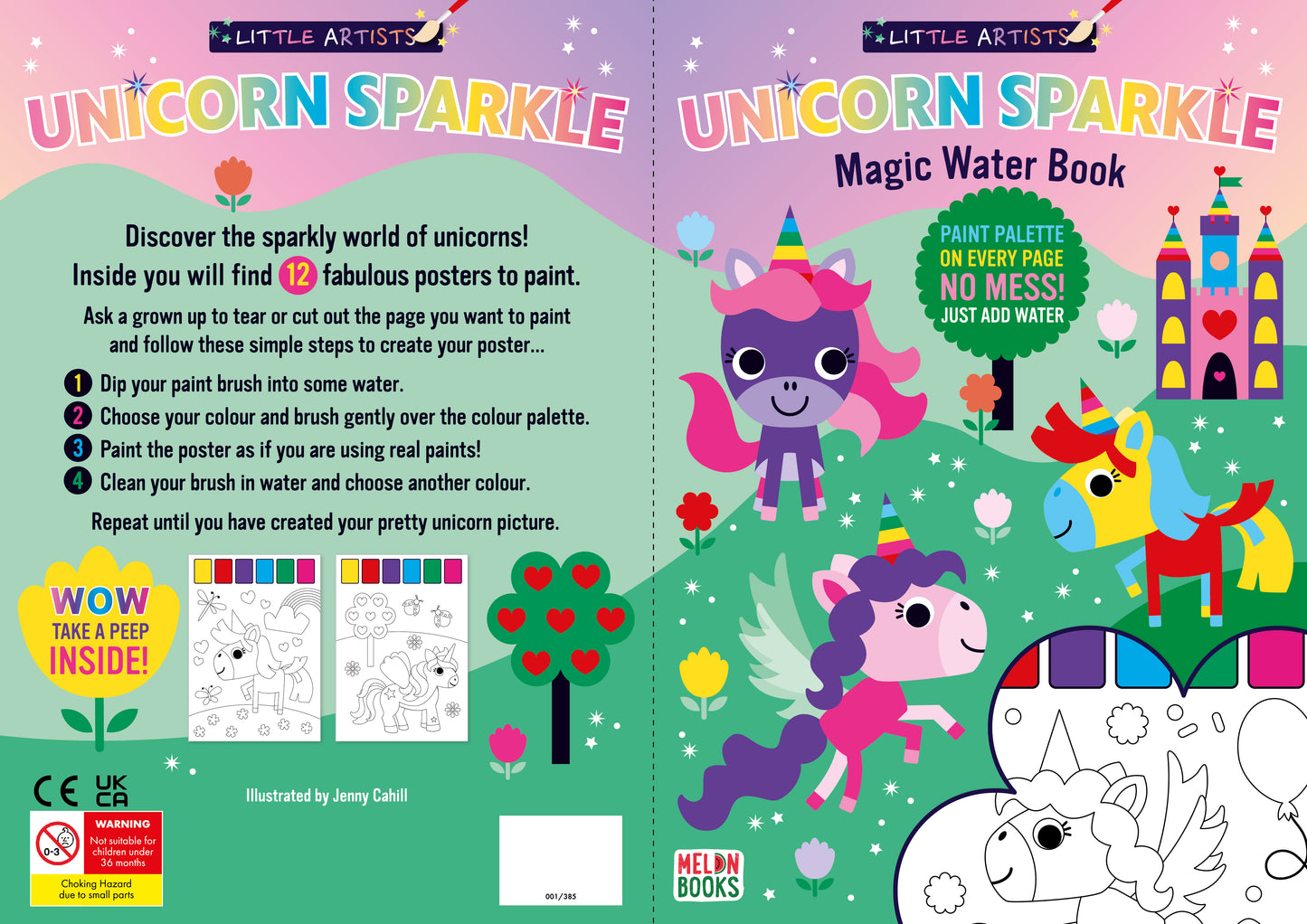 Magic No Mess Water Book, Unicorn Sparkle- 12 Pages