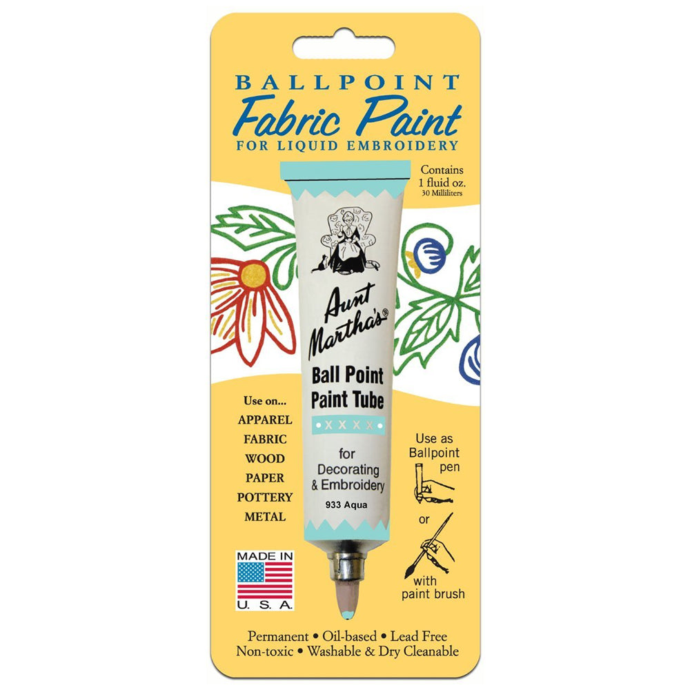 Aunt Martha's Ballpoint Paint Tube, Aqua- 1oz