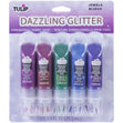Tulip Dazzling Glitter Dimensional Fabric Paint 20z, Jewels- 5pk