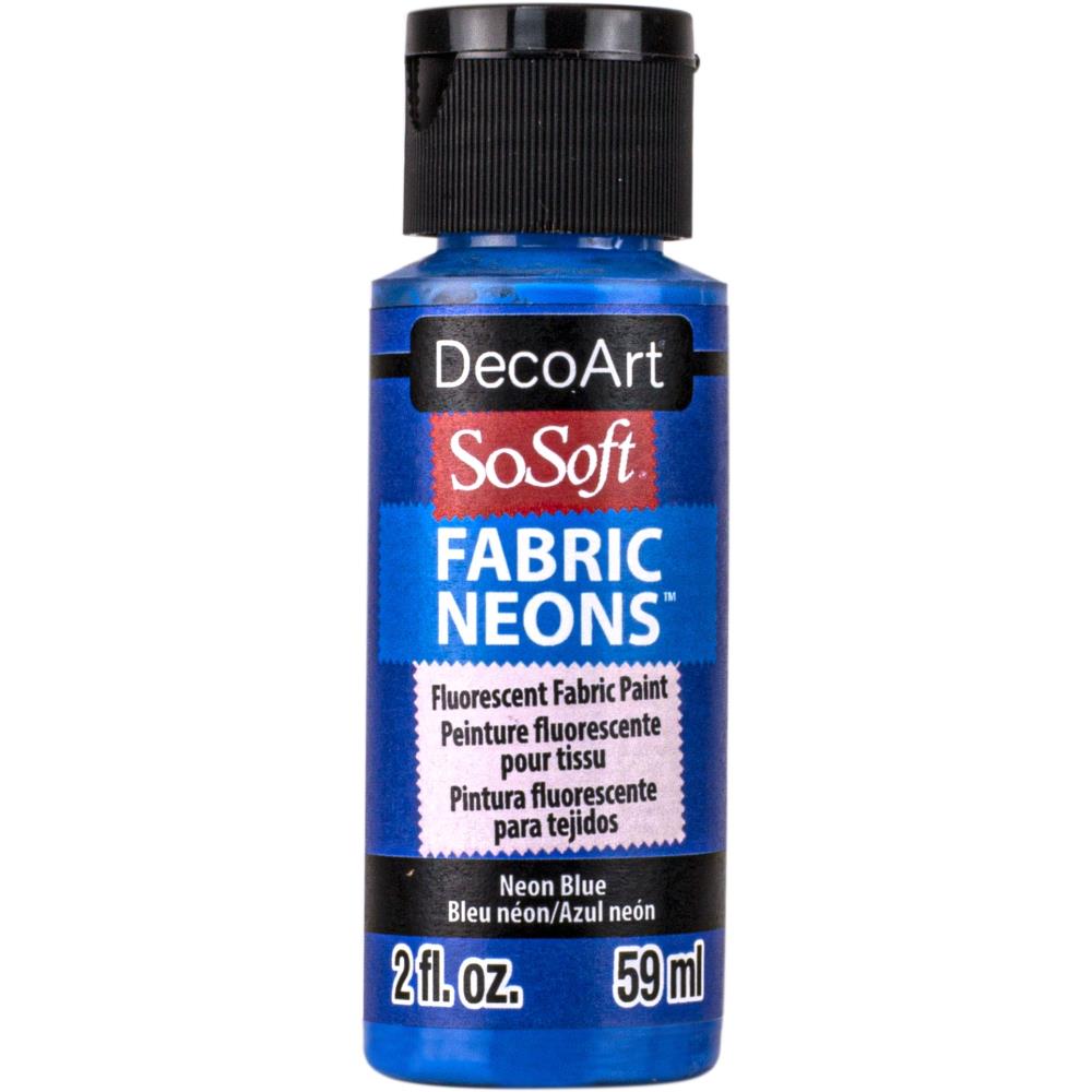 Decoart Sosoft Fabric Neon, Blue- 2oz