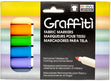Marvy Uchida Graffiti Fabric Markers, Pastels- 6pk