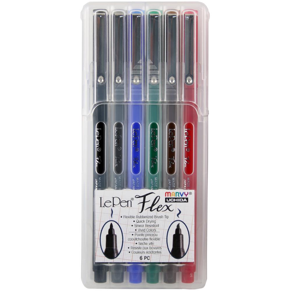 Le Pen Flex Calligraphy Pen Set, Primary Colours- 6pk