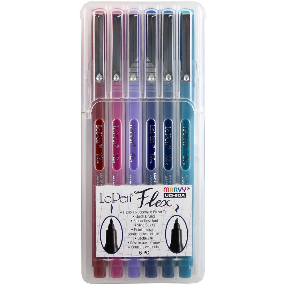 Le Pen Flex Calligraphy Pen Set, Jewel Colours- 6pk