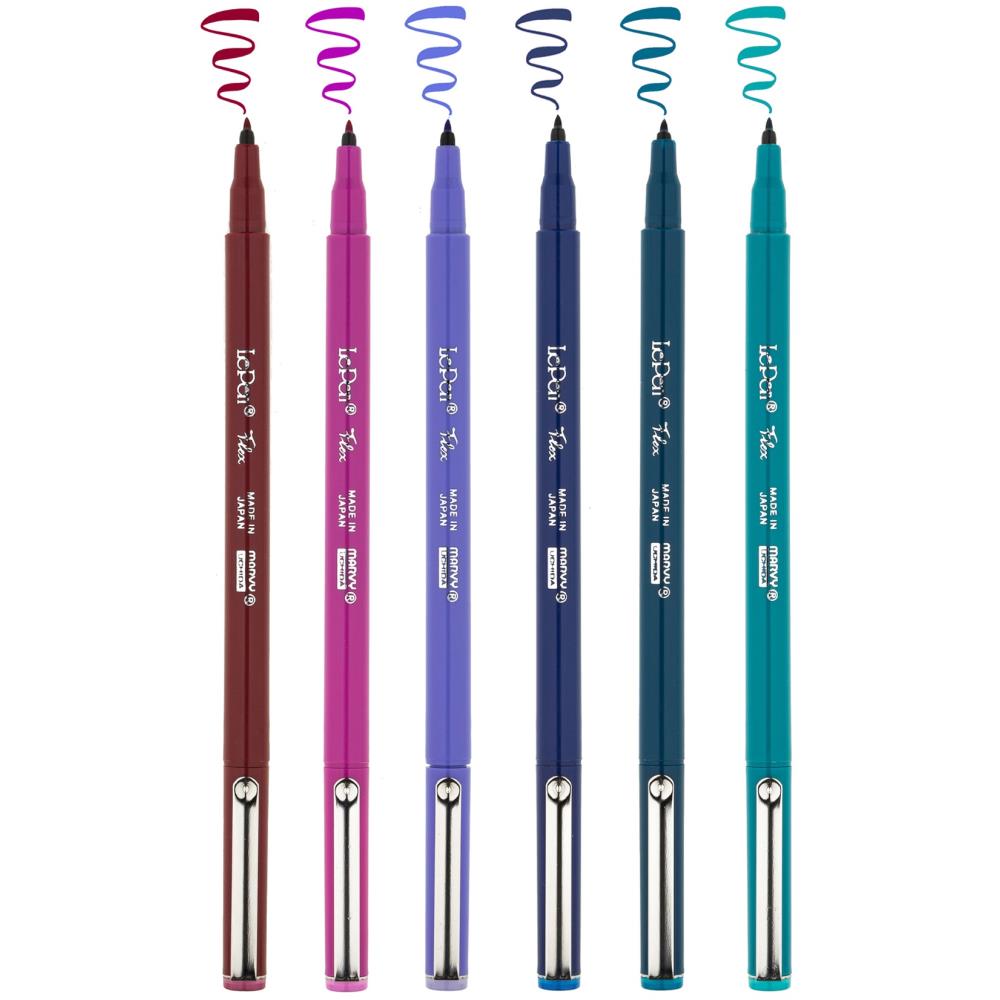 Le Pen Flex Calligraphy Pen Set, Jewel Colours- 6pk