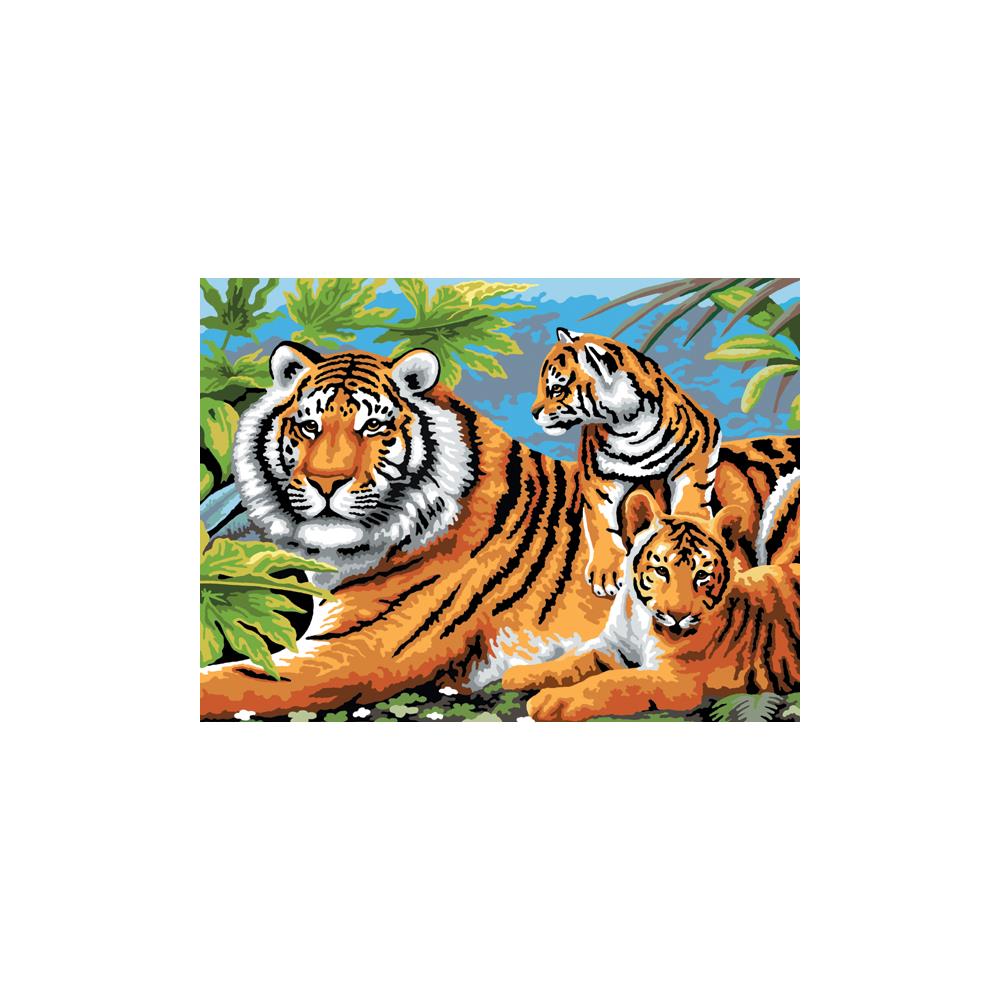 Royal Langnickel Junior Paint By Number, Tiger & Cubs- 15.25x11.25"