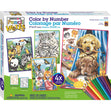Pencil Works Color By Number Kit, 9x12" Friendly Animals- 4pk