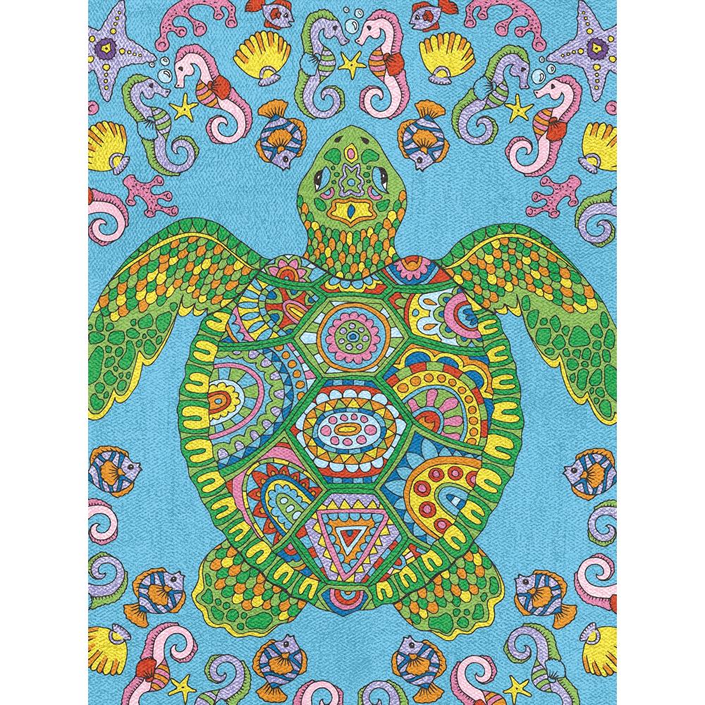 Pencil Works Color By Number Kit, Colorful Turtle- 9x12"