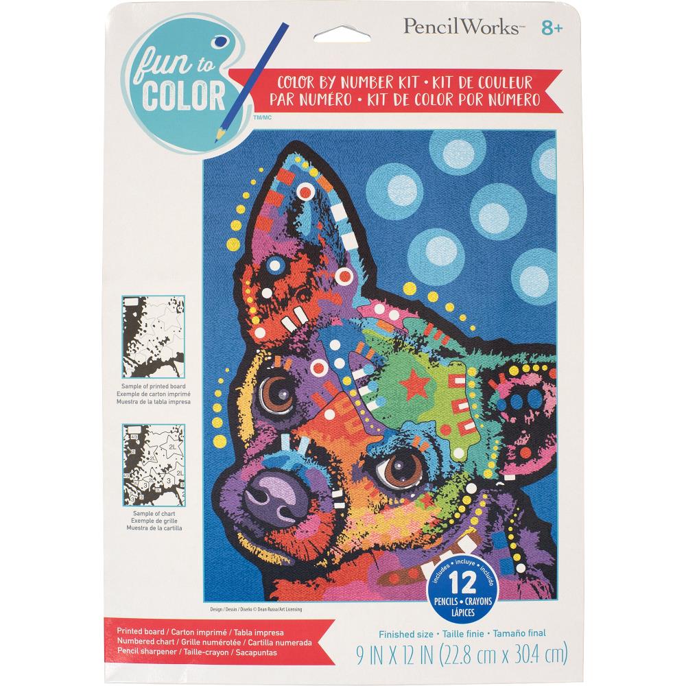 Pencil Works Color By Number Kit, Chihuahua- 9x12"