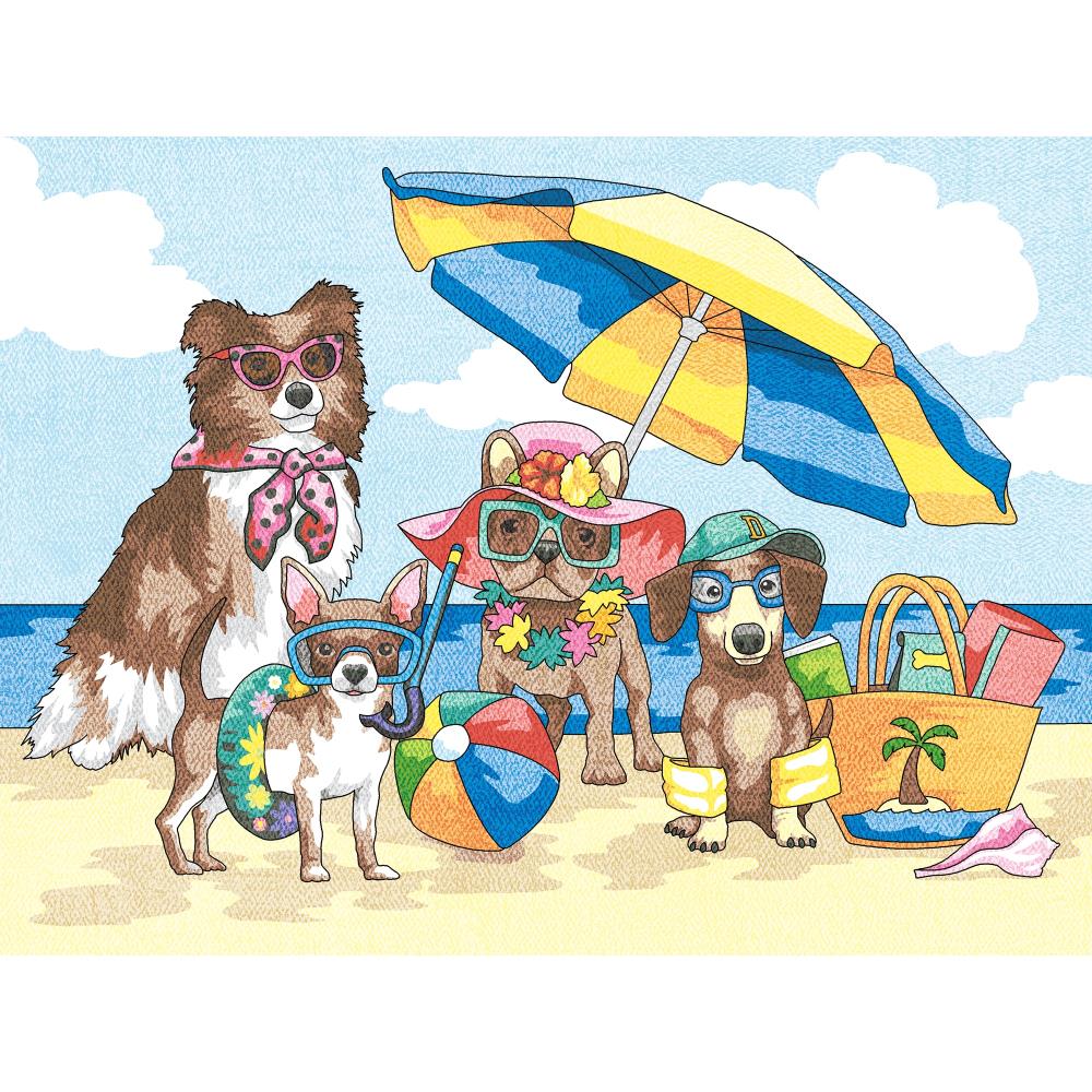 Pencil Works Color By Number Kit, Summer Paws- 9x12"