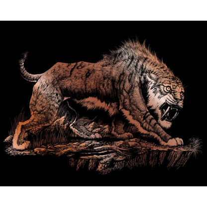 Royal Langnickel Copper Foil Engraving Art, Sabretooth- 8x10"