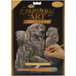 Royal Langnickel Gold Foil Engraving Art, Golden Retriever & Pups- 8x10"