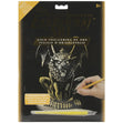 Royal Langnickel Gold Foil Engraving Art, Lion Gargoyle- 8x10"