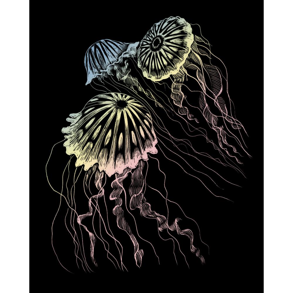 Royal Langnickel Holographic Foil Engraving Art, Jellyfish- 8x10"