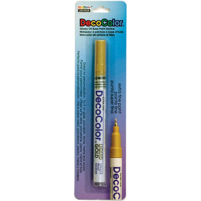 Decocolor Extra Fine Metallic Opaque Paint Marker, Liquid Gold