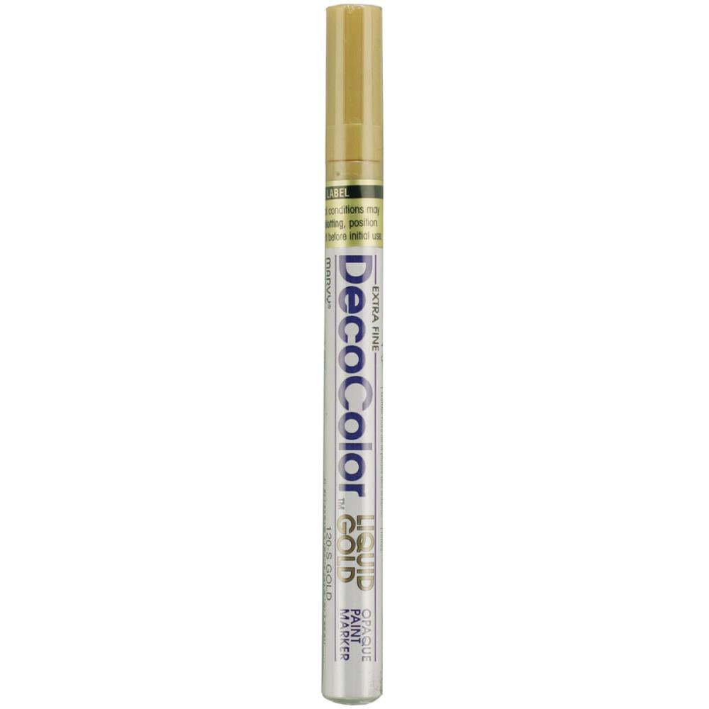 Decocolor Extra Fine Metallic Opaque Paint Marker, Liquid Gold